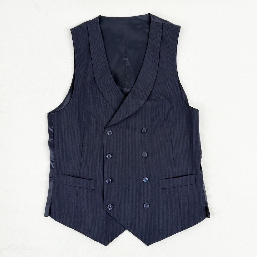 【極美品】レミュー メンズ セットアップ スリーピース スーツ ネイビー Y6