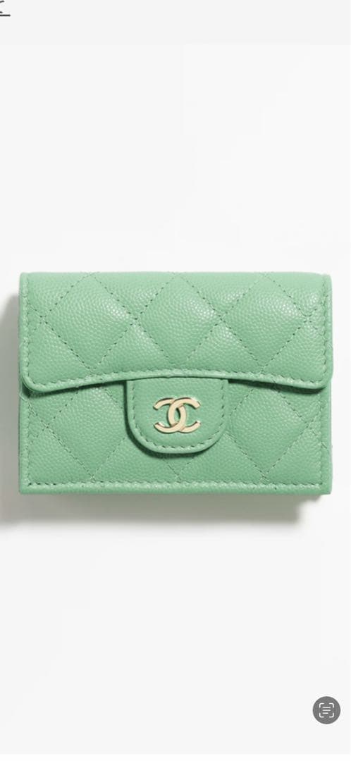 【未使用品】 シャネル クラシック ジップ パース ミントグリーン