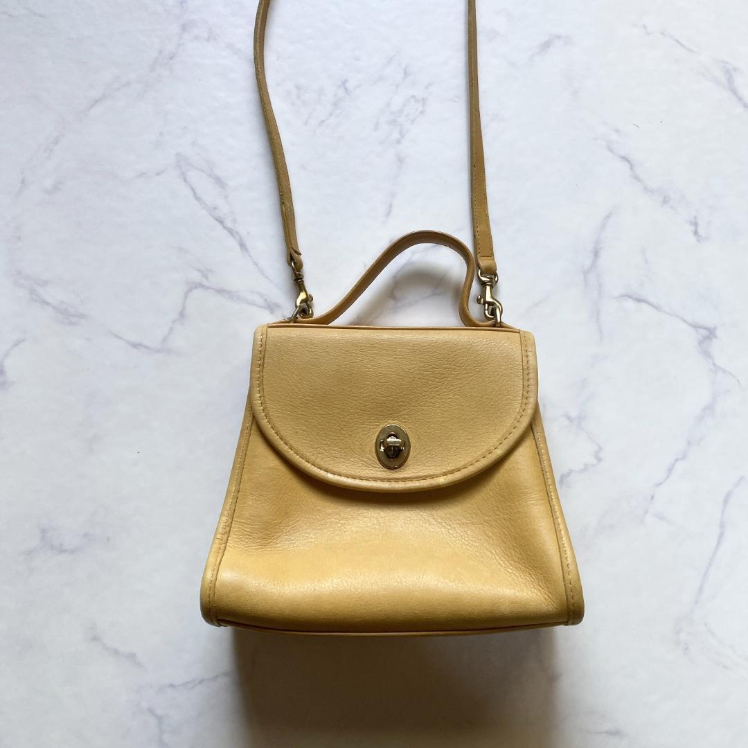 希少✨オールドコーチ 9985 USA製 ハンドバッグ マスタードイエロー