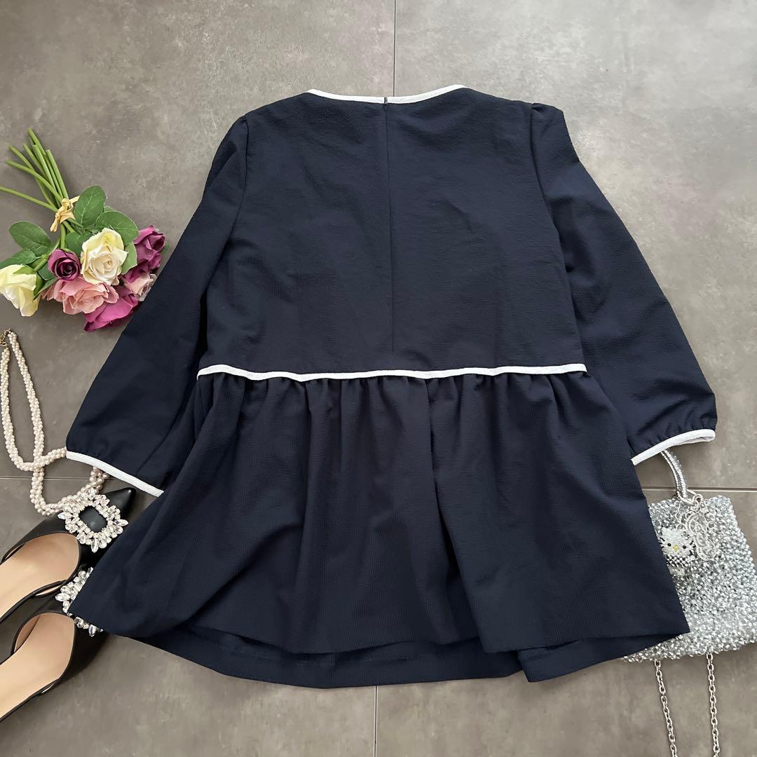 本日削除　美品✨大きい　M'S GRACY ネイビー チュニック　ロングブラウス