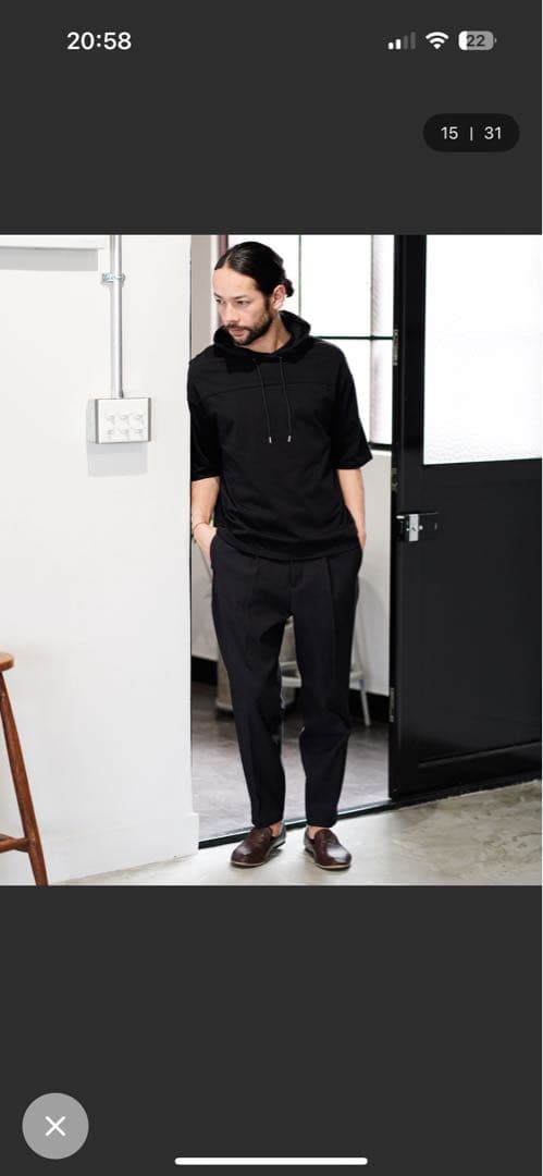 ネ*ロ様 CAMBIO mp8861-テーパードライン裾シングルトラウザー