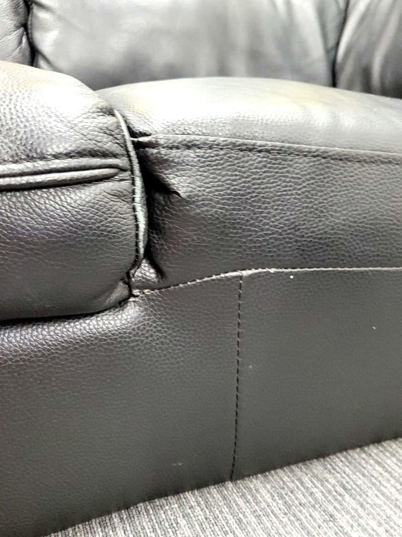 G&T L字型コーナーソファ オットマン付 ブラック