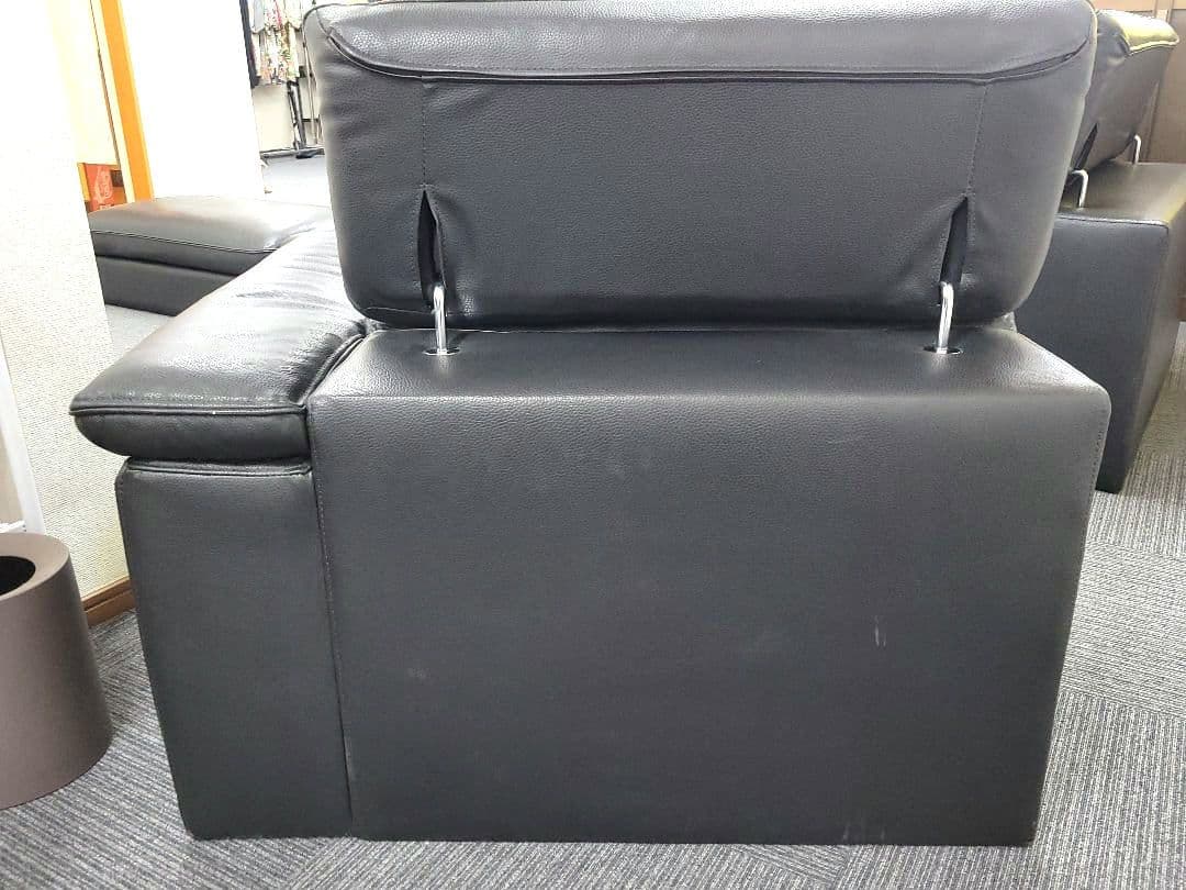 G&T L字型コーナーソファ オットマン付 ブラック