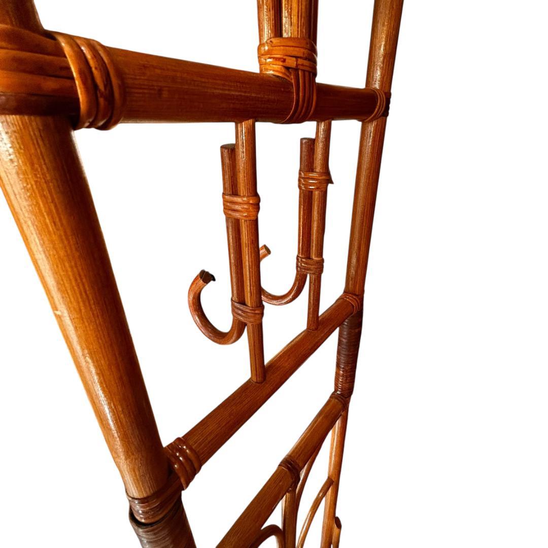 ラタン ポールハンガー キャスター付 コートハンガー 籐家具