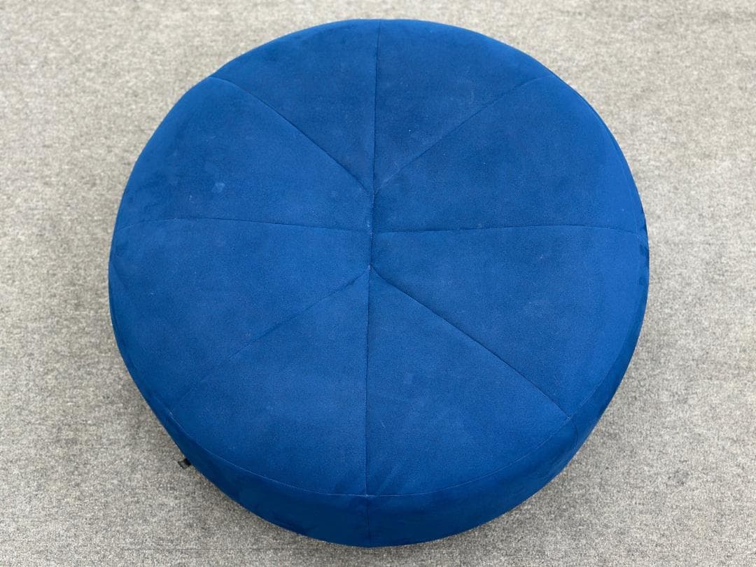 ■リーン・ロゼ■ロゼパンプキン　パフ　オットマン　ネイビー系　丸型ソファ