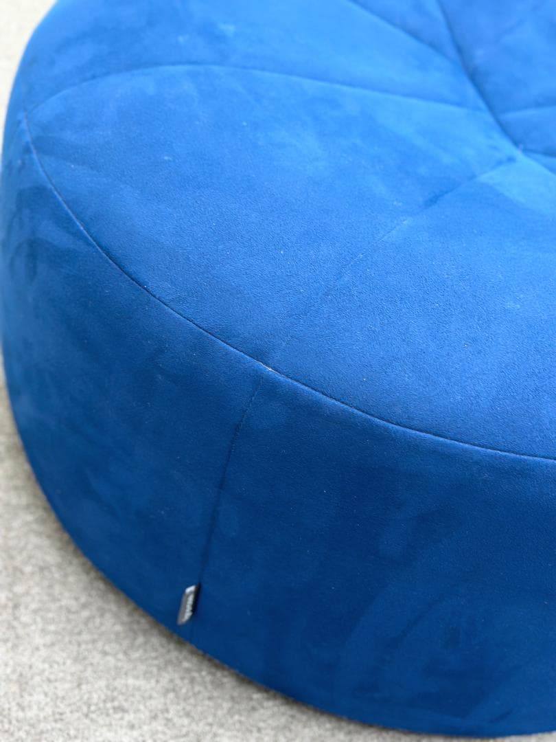 ■リーン・ロゼ■ロゼパンプキン　パフ　オットマン　ネイビー系　丸型ソファ