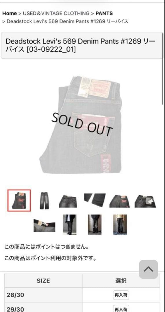 パンツ Levi's 569 Denim Pants30/30