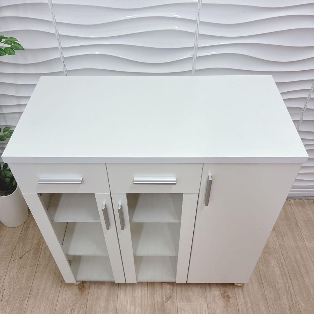 ◇大阪府 神戸市 配達料無料！◇山善◇ガラスキャビネット◇キッチンカウンター◇