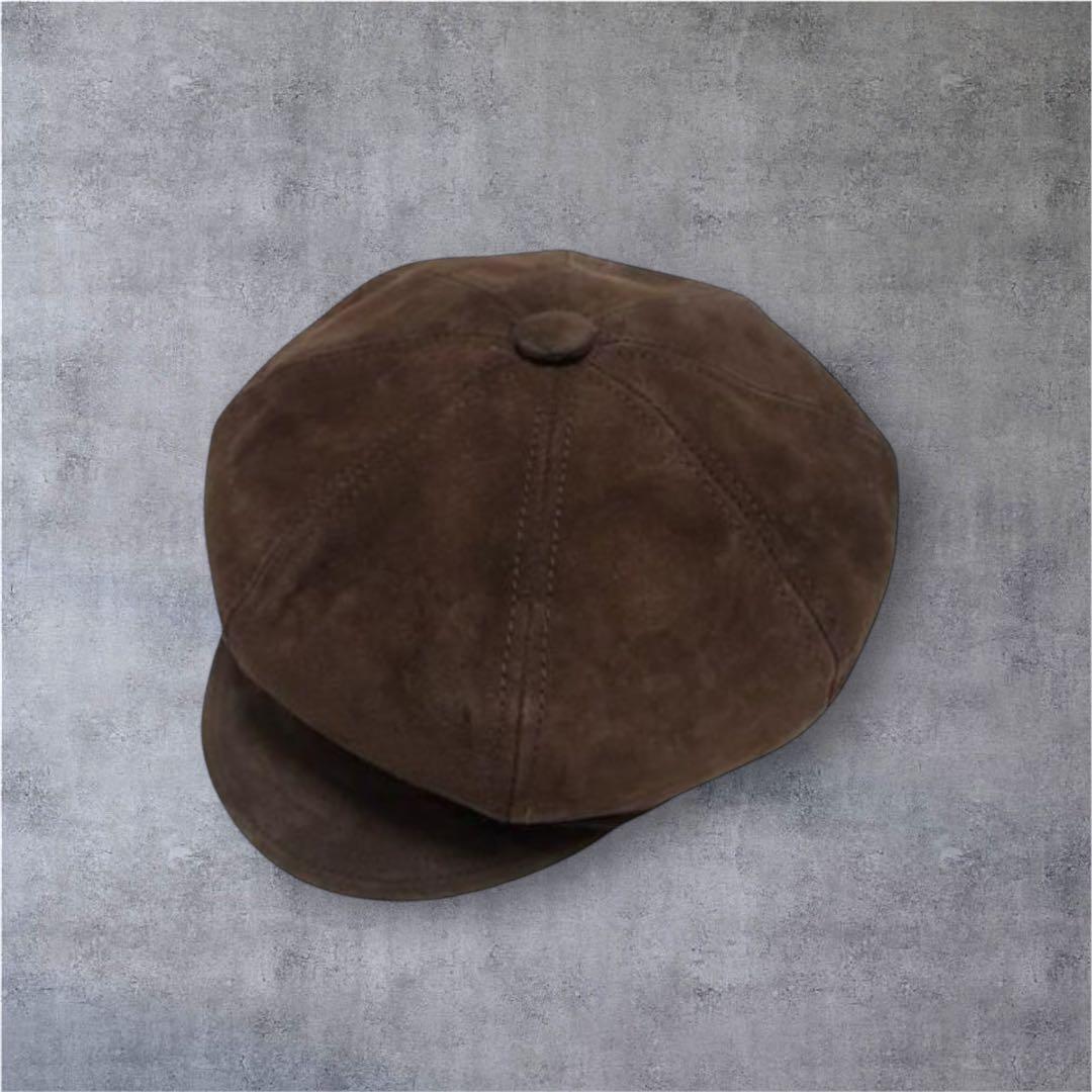 USA製ニューヨークハットSuede Spitfire革スウェード茶キャスケット