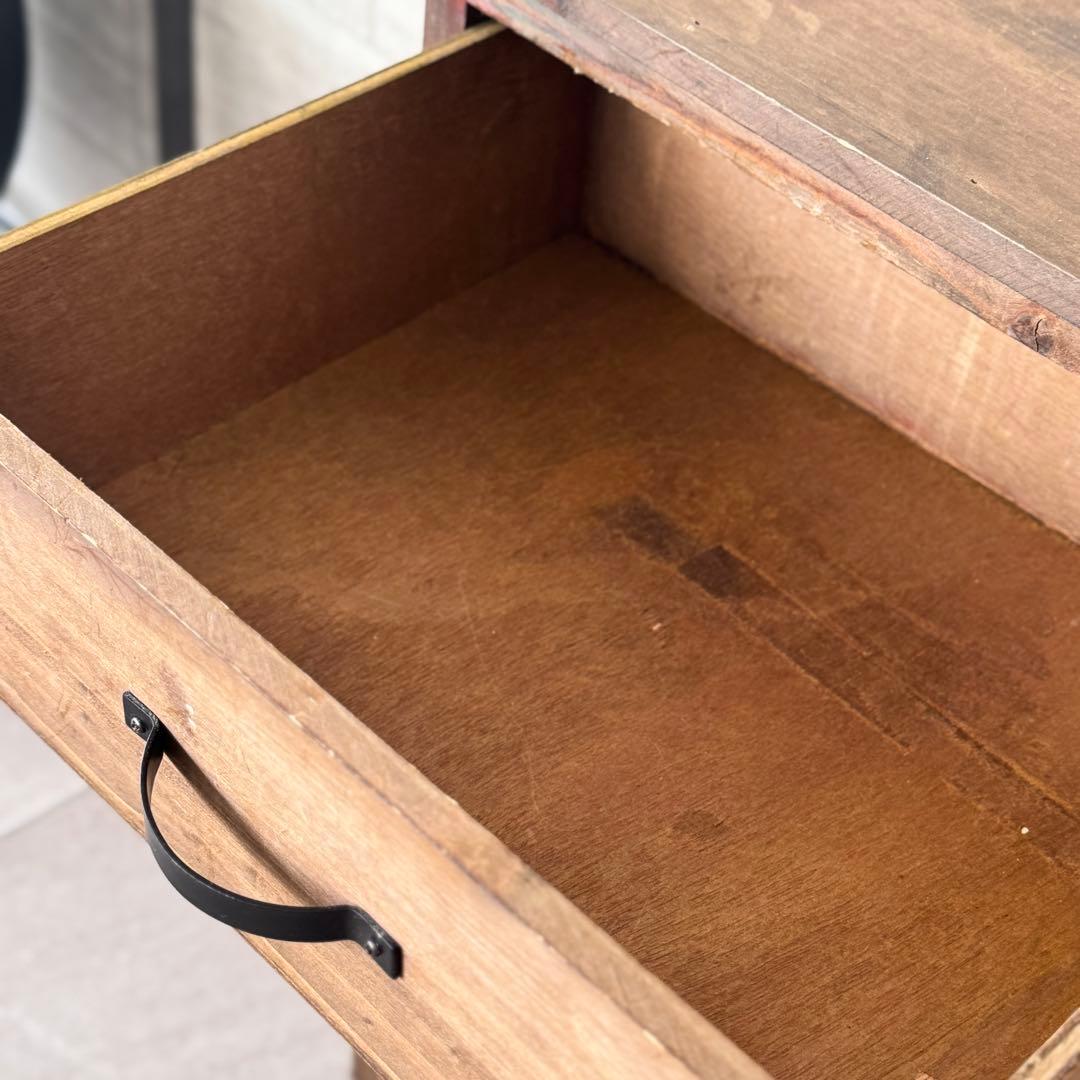 木製ヴィンテージスタイルガラスキャビネット