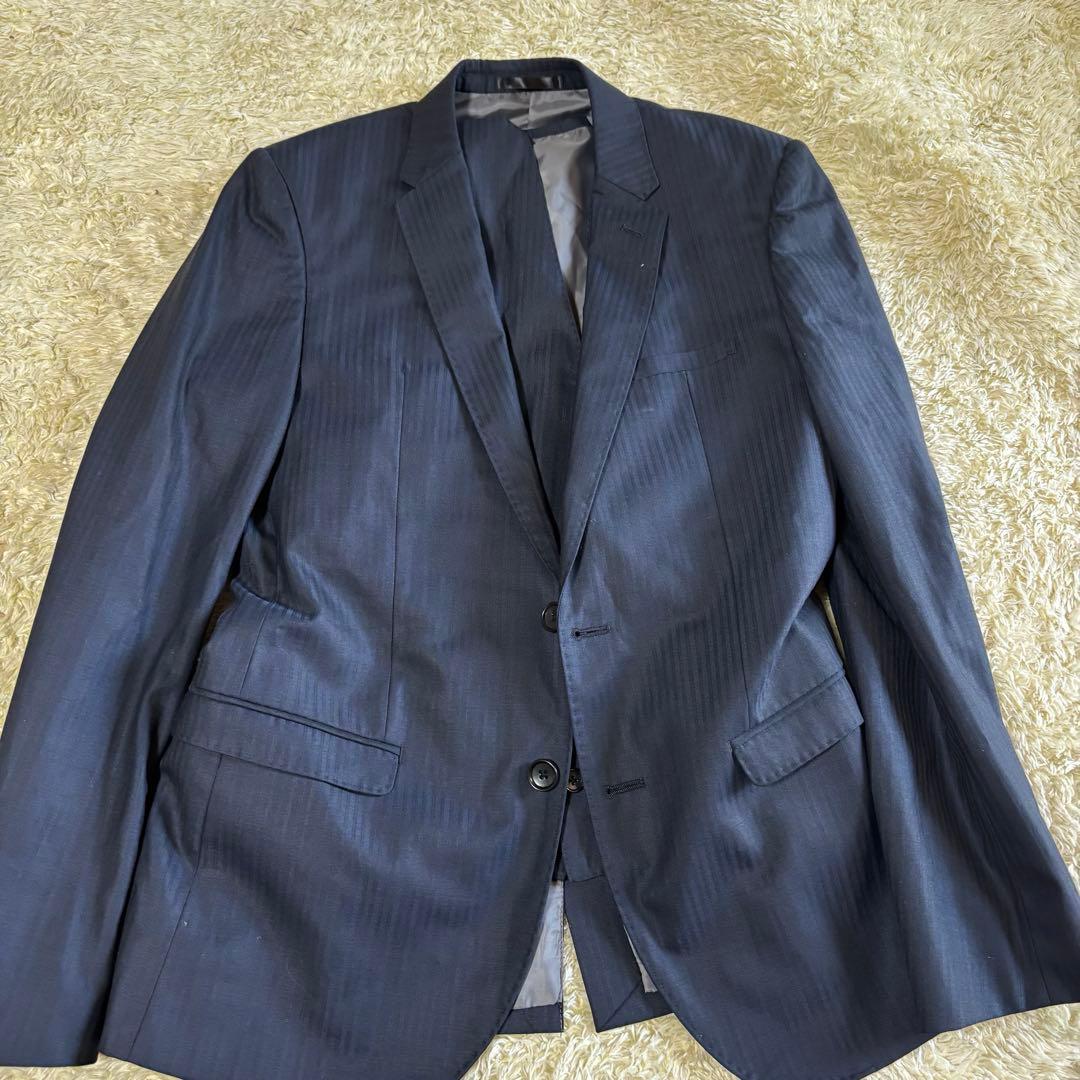 美品　タカキュー　メイルアンドコー　スリーピース　スーツ　セットアップネイビー