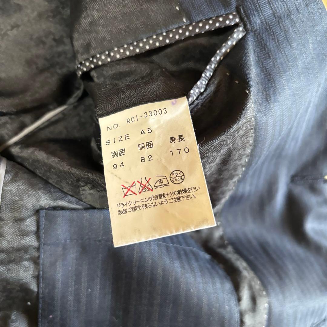 美品　タカキュー　メイルアンドコー　スリーピース　スーツ　セットアップネイビー