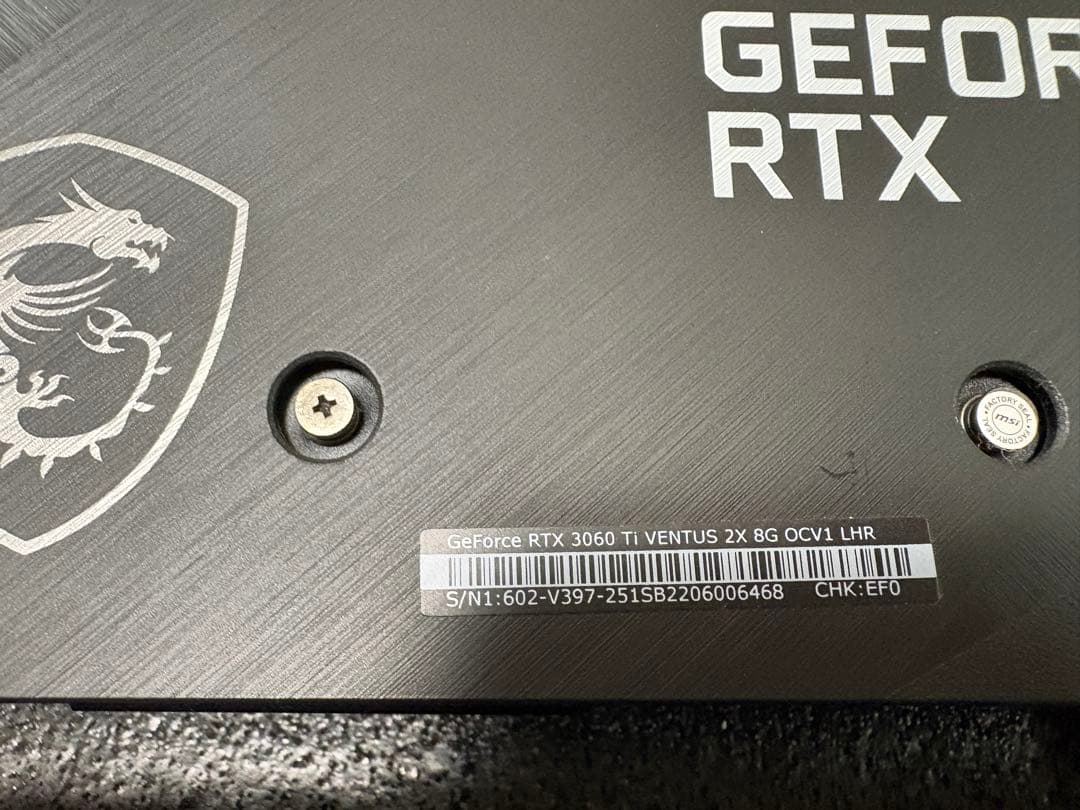 MSI GeForce RTX 3060 Ti Ventus 2X(ジャンク？)