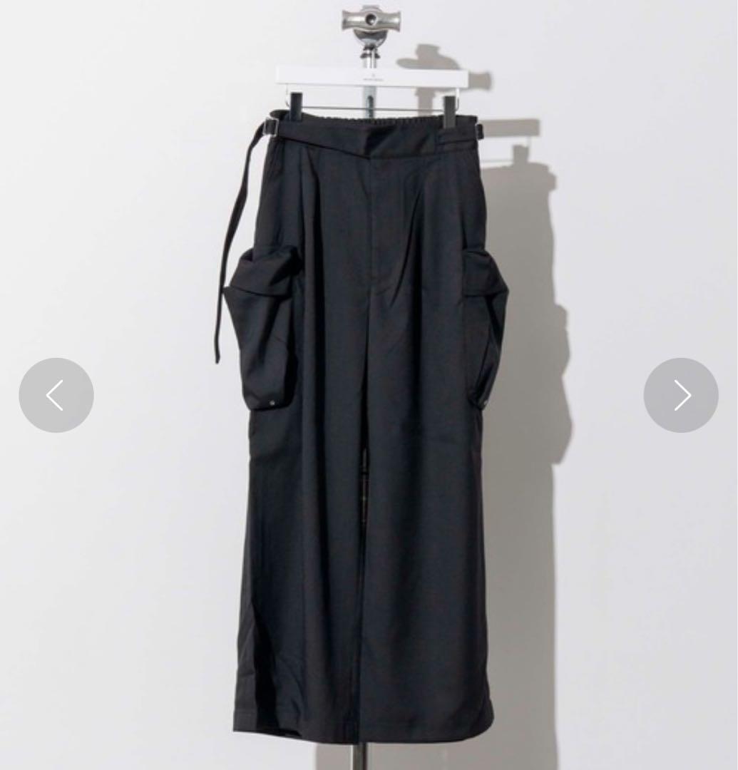 MAISON SPECIAL ロングベルトグルカツイルカーゴパンツ 黒 1サイズ