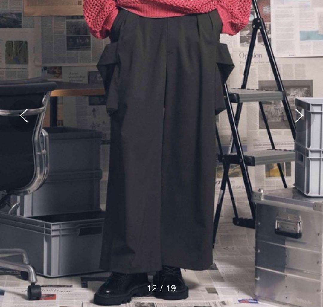 MAISON SPECIAL ロングベルトグルカツイルカーゴパンツ 黒 1サイズ