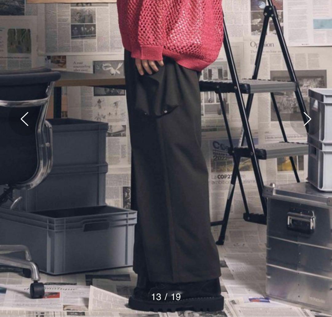 MAISON SPECIAL ロングベルトグルカツイルカーゴパンツ 黒 1サイズ