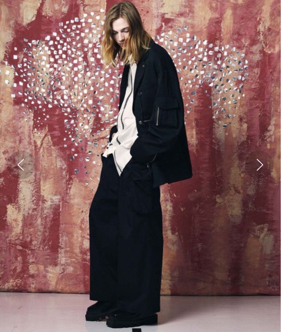 MAISON SPECIAL ロングベルトグルカツイルカーゴパンツ 黒 1サイズ