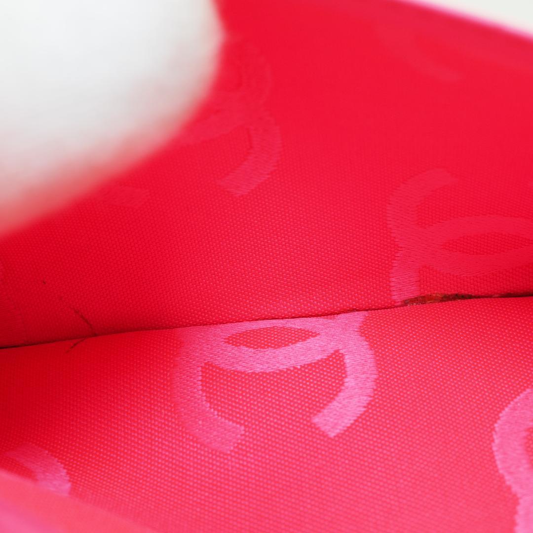 【かつ】CHANEL シャネル カンボンライン 長財布 黒×ピンク