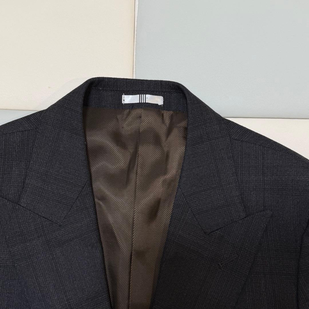 【極美品】スーツセレクト　本切羽 ブラウン ウィンドウペーン セットアップスーツ