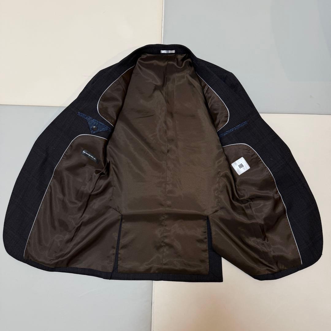 【極美品】スーツセレクト　本切羽 ブラウン ウィンドウペーン セットアップスーツ