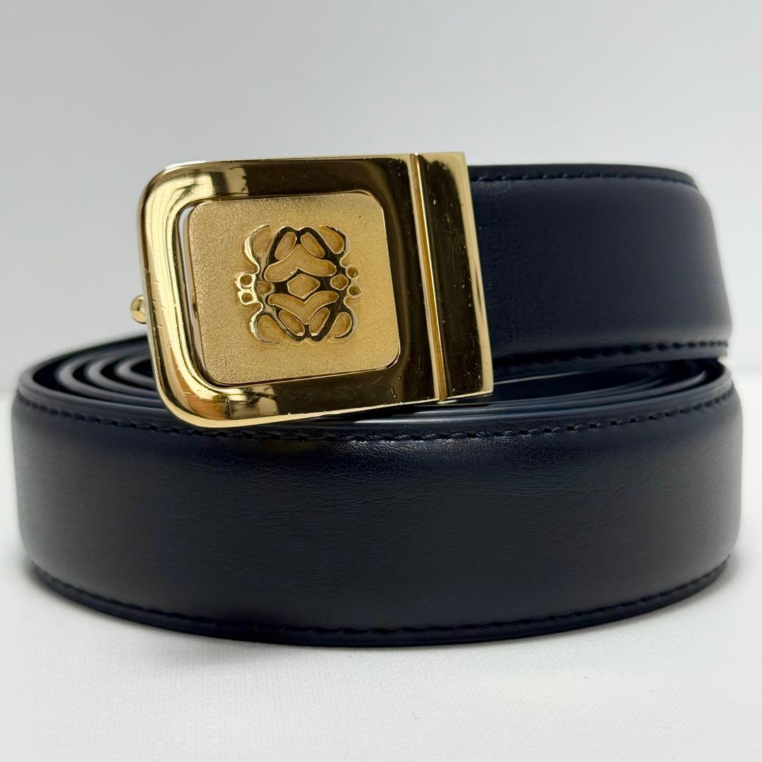 ✨良品✨LOEWE アナグラム ベルト 新品ベルト ゴールド金具 ユニセックス