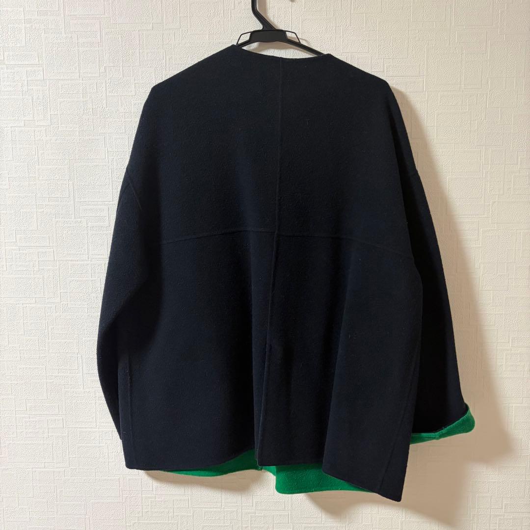 (期間限定値下中)美品◆SHIPS 配色 リバーシブル ノーカラー コート