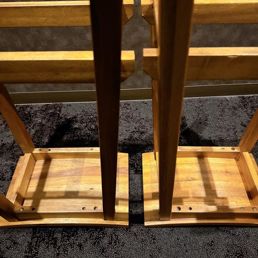 2脚セット 北欧風 天然木 カウンターチェア スツール ハイスツール ナチュラル