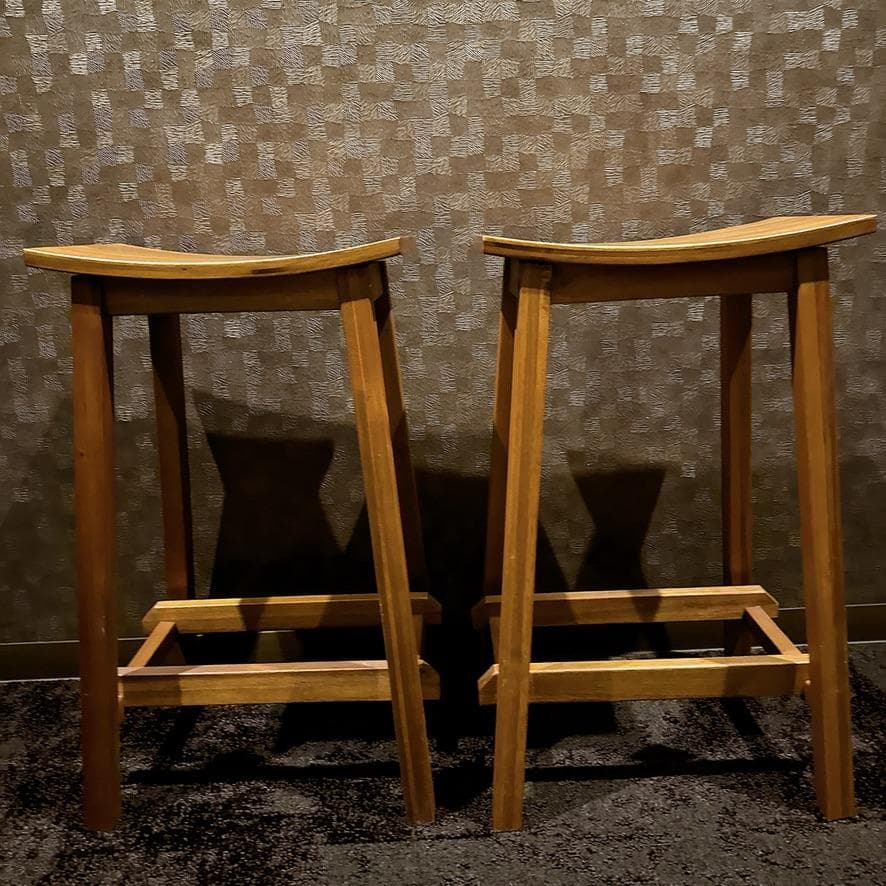 2脚セット 北欧風 天然木 カウンターチェア スツール ハイスツール ナチュラル