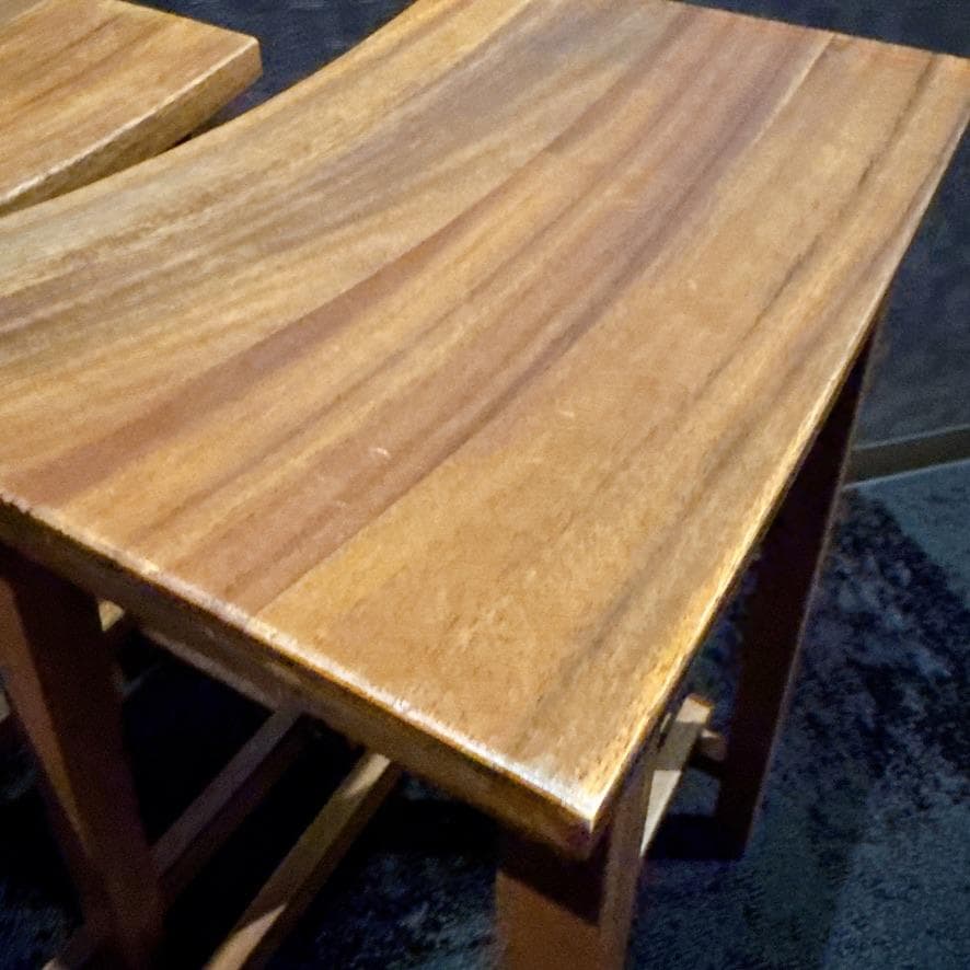 2脚セット 北欧風 天然木 カウンターチェア スツール ハイスツール ナチュラル