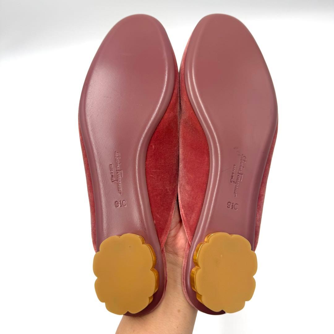 【極美品】Ferragamo ヴァラ スエード ミュール 27cm ピンク