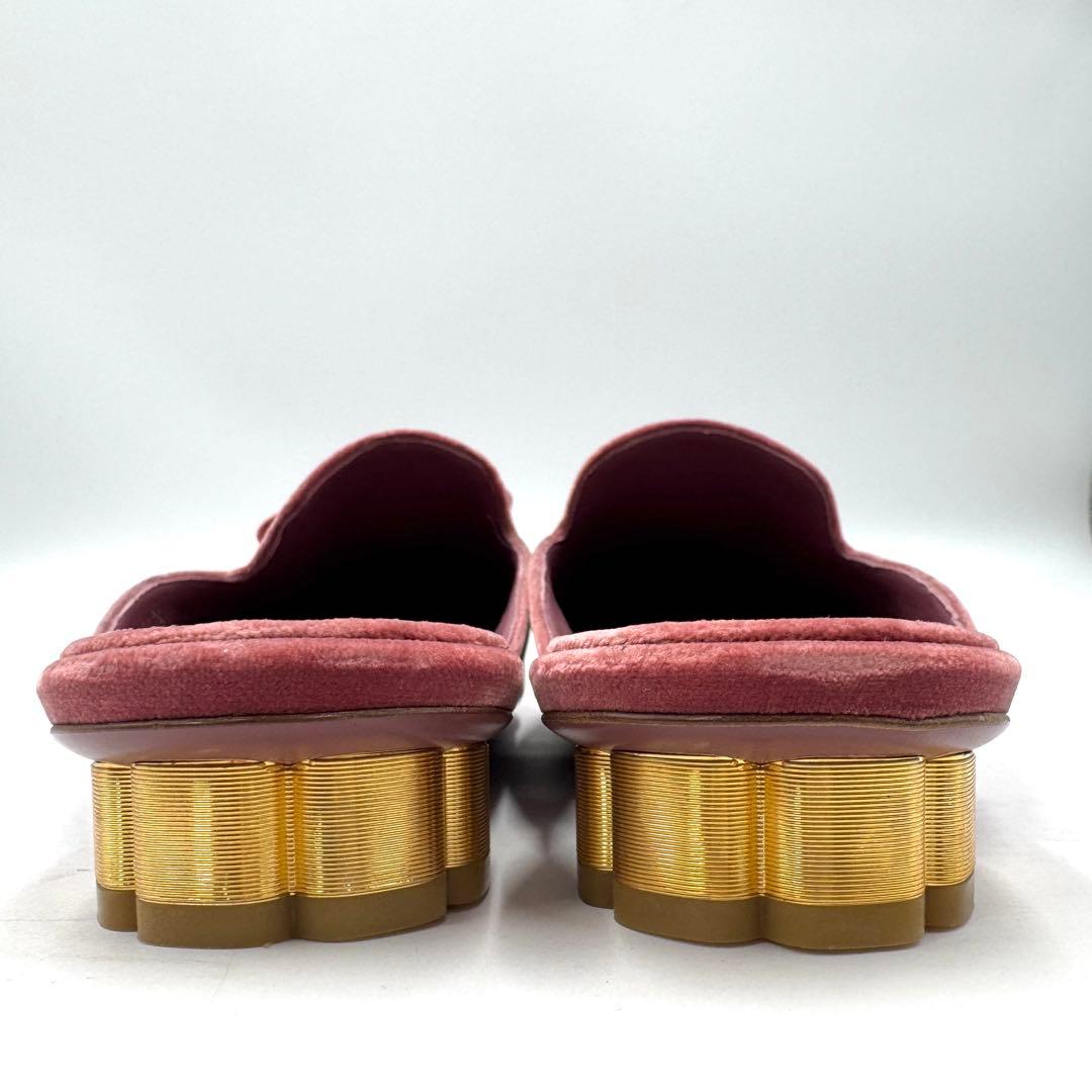 【極美品】Ferragamo ヴァラ スエード ミュール 27cm ピンク