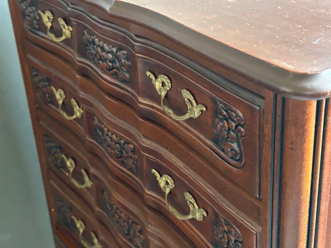 イタリア製　サイドボード　クラシック　クラシカル　5段チェスト　猫脚　HG