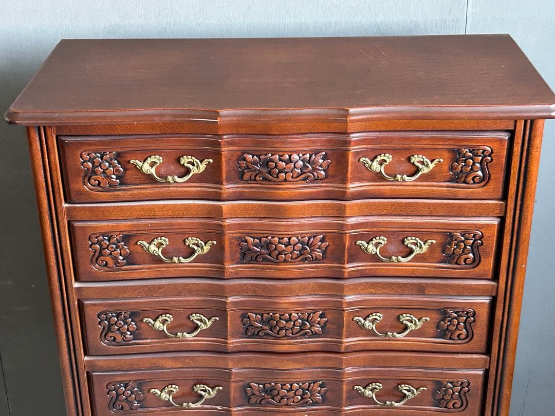 イタリア製　サイドボード　クラシック　クラシカル　5段チェスト　猫脚　HG