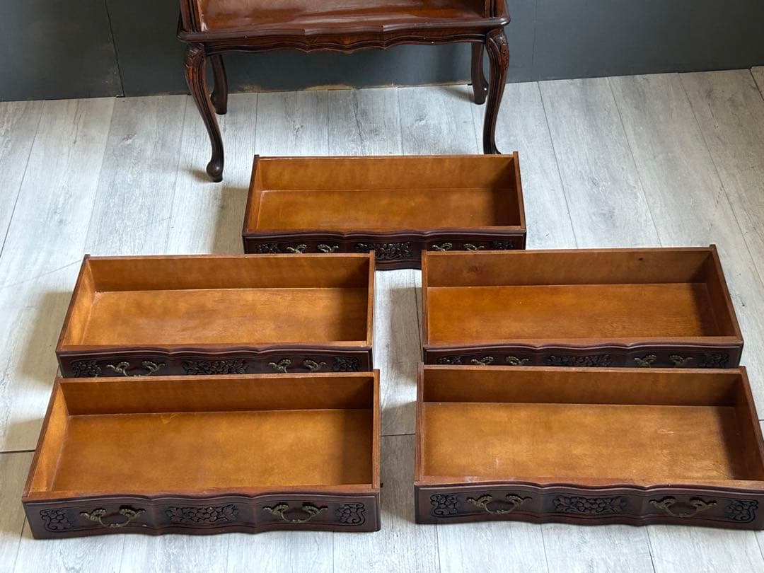 イタリア製　サイドボード　クラシック　クラシカル　5段チェスト　猫脚　HG