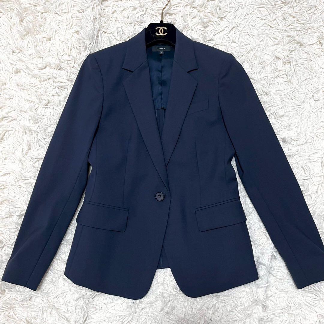 美品✨セオリー 現行 TAILOR セットアップスカートスーツ 伸縮性 ネイビー