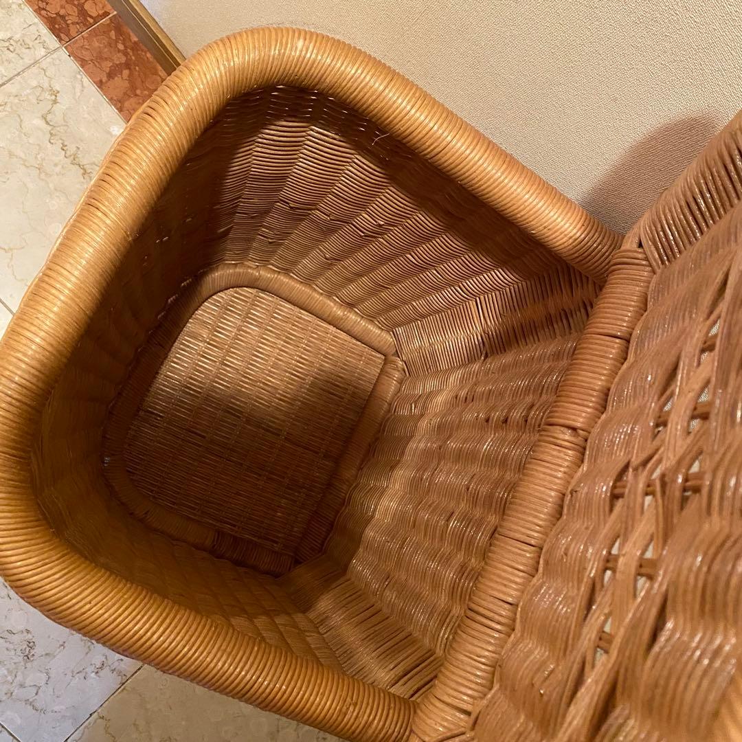 ラタン アンティーク風カート　かごキャリー(インドネシア産)