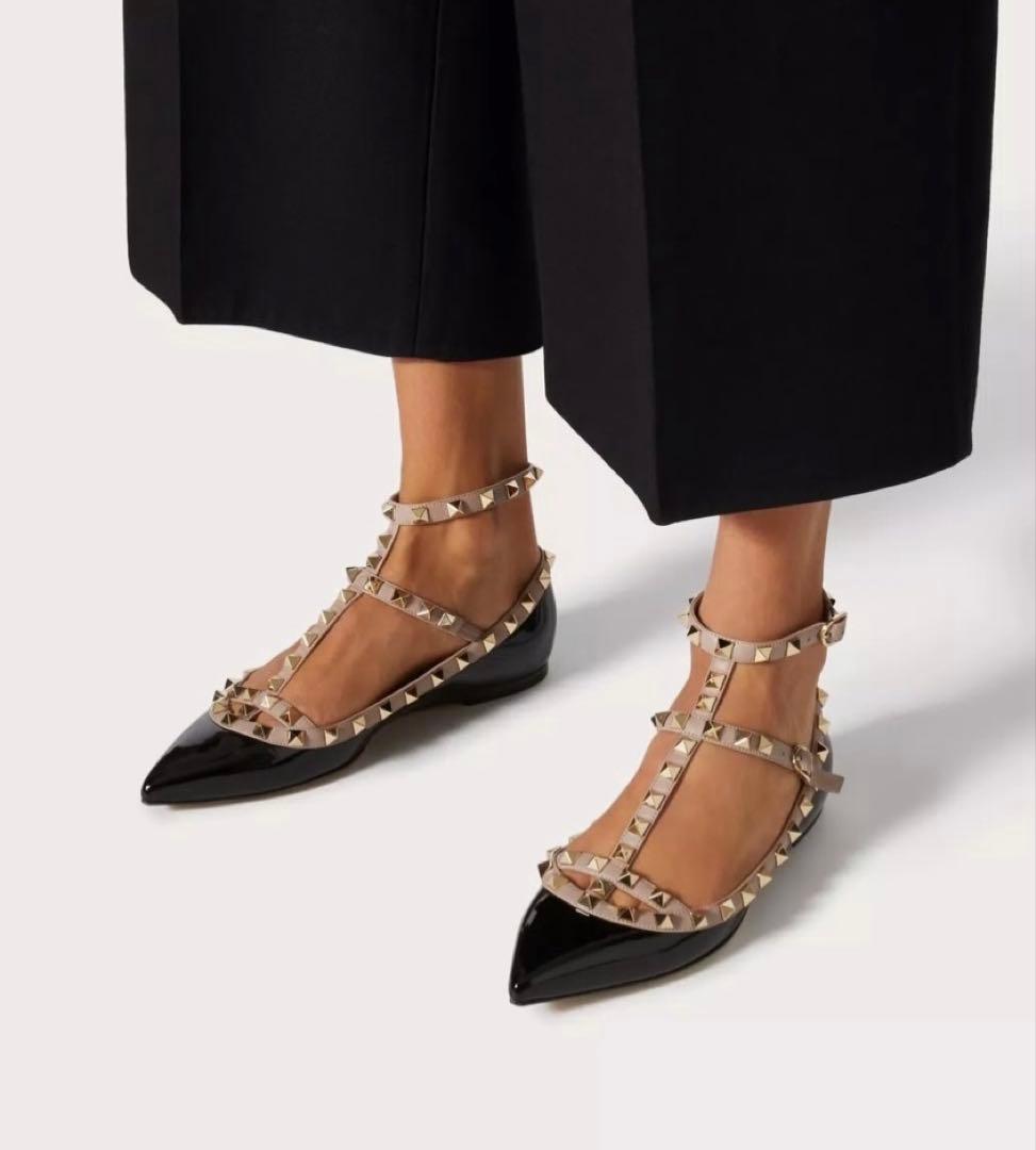 新品　VALENTINOバレンティノ ロックスタッズ　フラット　シューズ　36