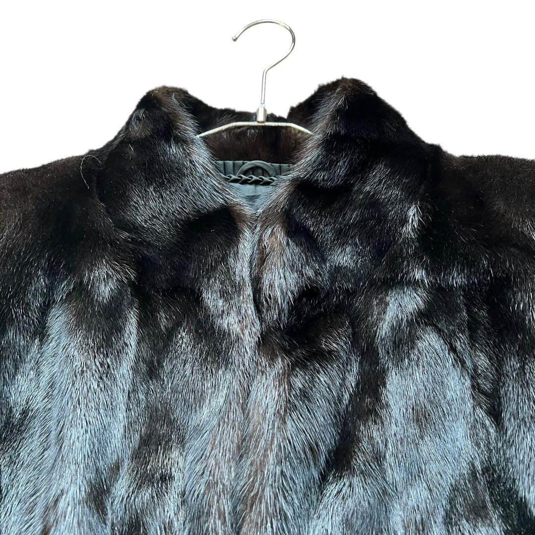 希少デザイン 袖太デザイン ブラックミンク 艶◎ なめし柔らか