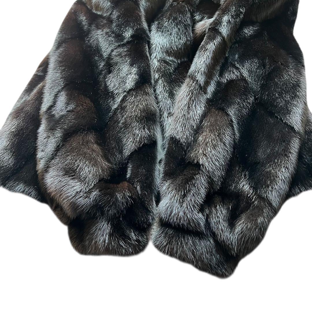 希少デザイン 袖太デザイン ブラックミンク 艶◎ なめし柔らか