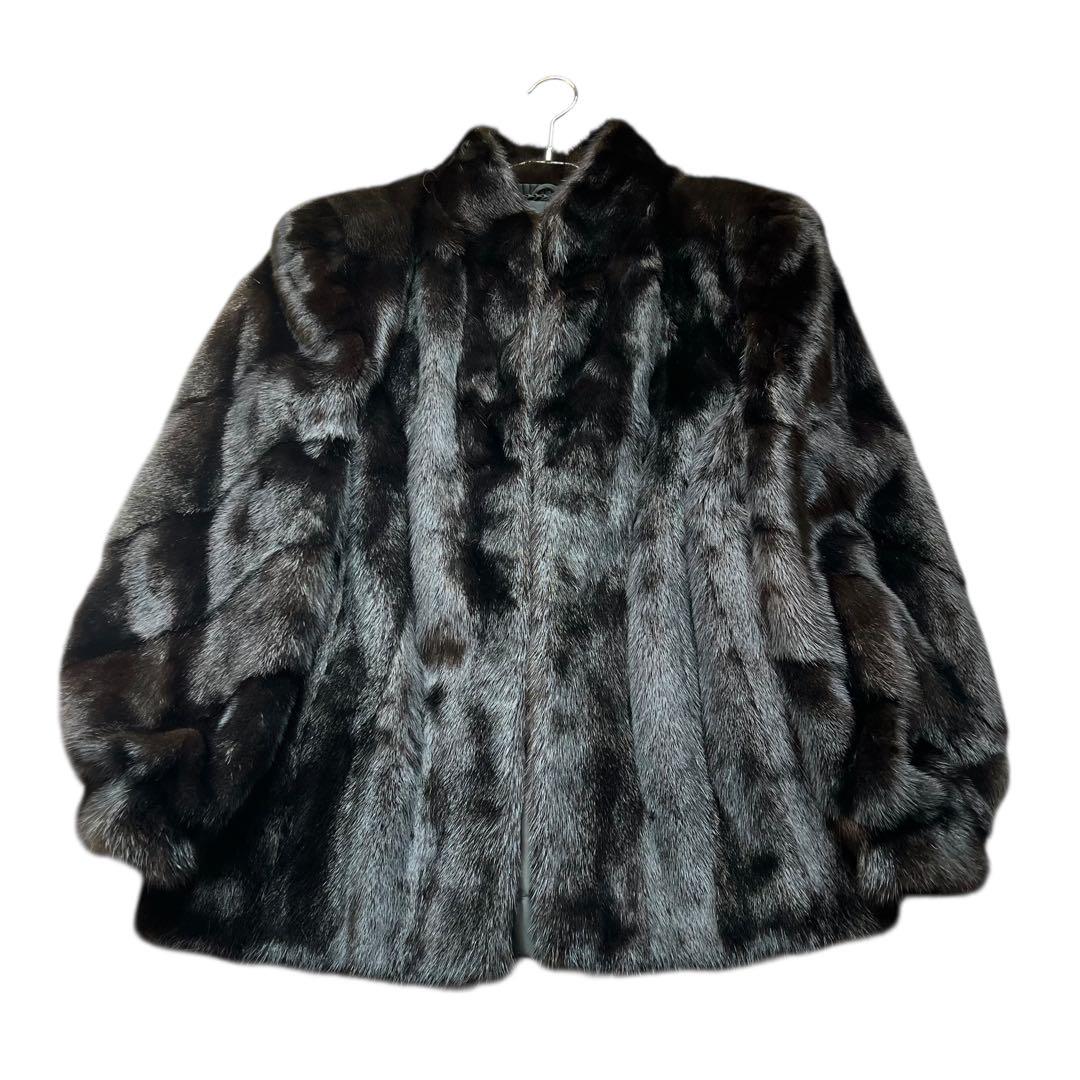 希少デザイン 袖太デザイン ブラックミンク 艶◎ なめし柔らか