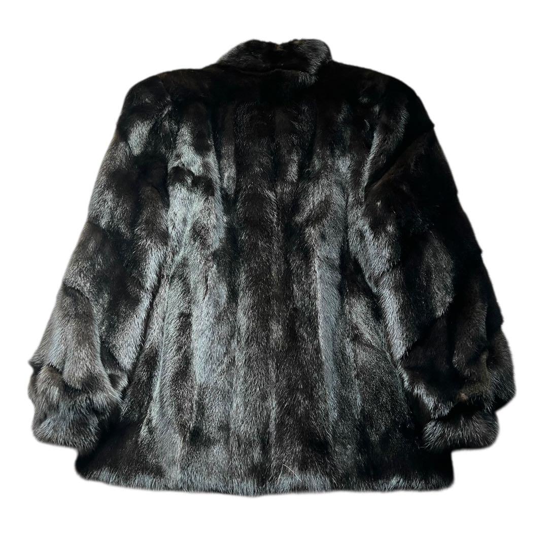 希少デザイン 袖太デザイン ブラックミンク 艶◎ なめし柔らか