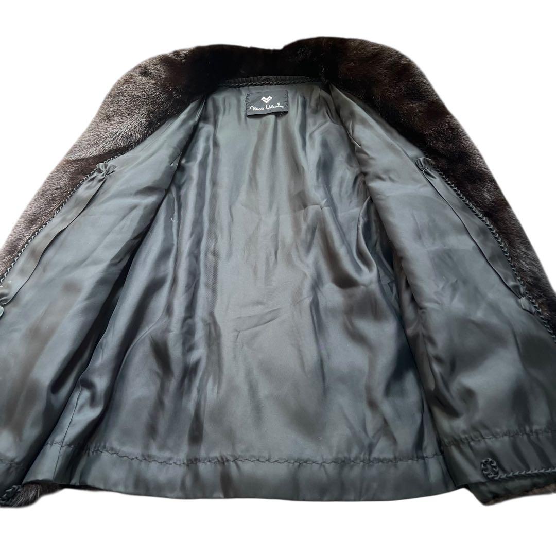 希少デザイン 袖太デザイン ブラックミンク 艶◎ なめし柔らか