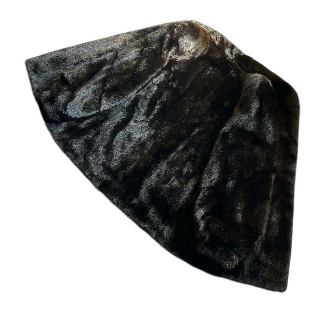 希少デザイン 袖太デザイン ブラックミンク 艶◎ なめし柔らか