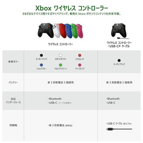 【純正品】Xbox ワイヤレス コントローラー + USB-C® ケーブルm