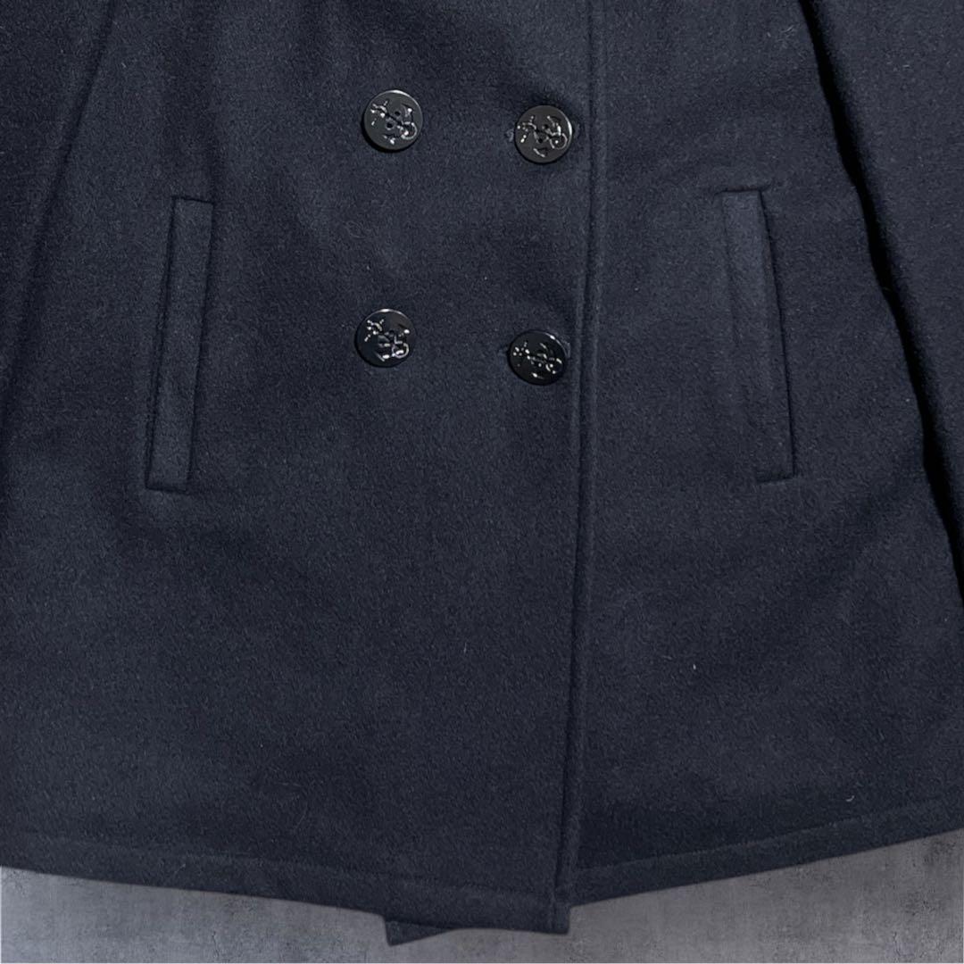 【美品】フィデリティ　Fidelity ウール　Pコート　ミリタリー　XL 黒