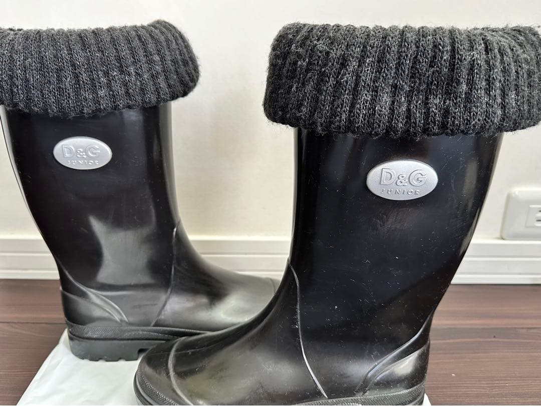 D &G ドルチェ&ガッバーナ　レインブーツ　黒　長靴