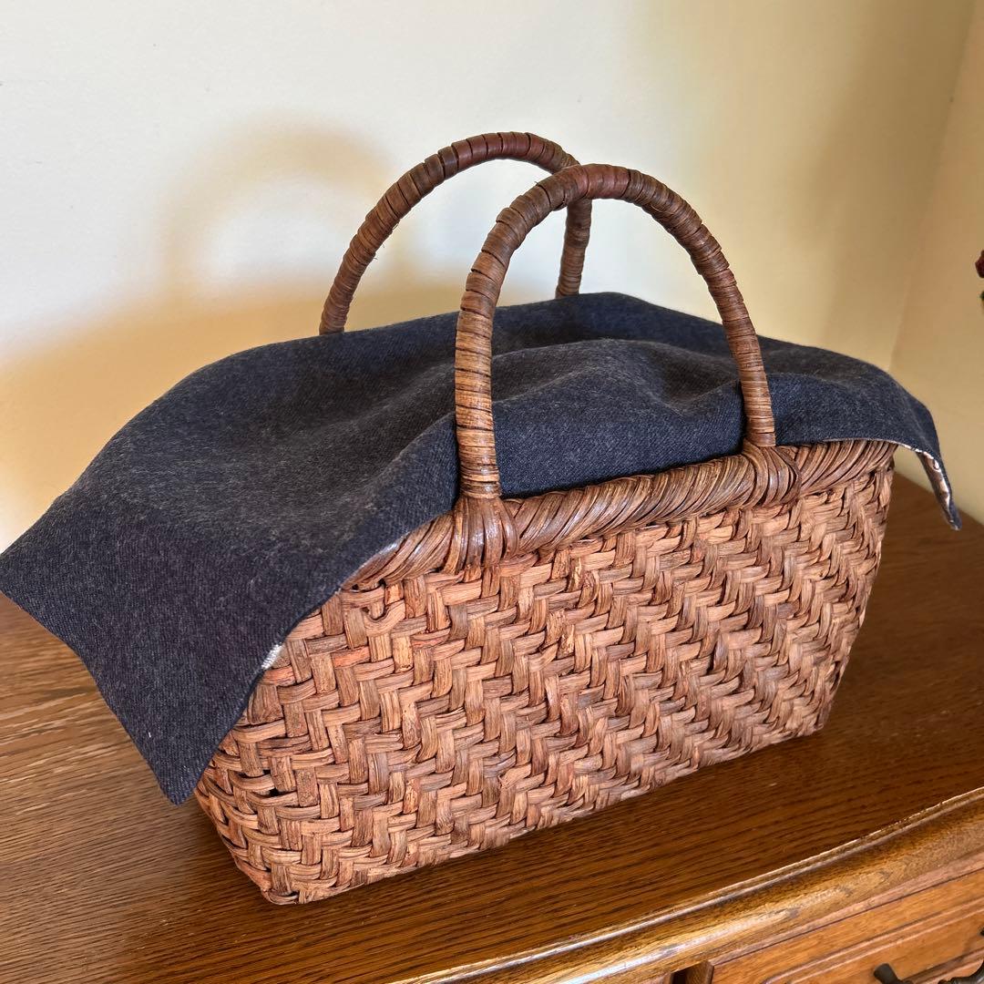 雪のある風景を楽しむバスケットカバー＊ミナペルホネンハギレ＊フリーカバー