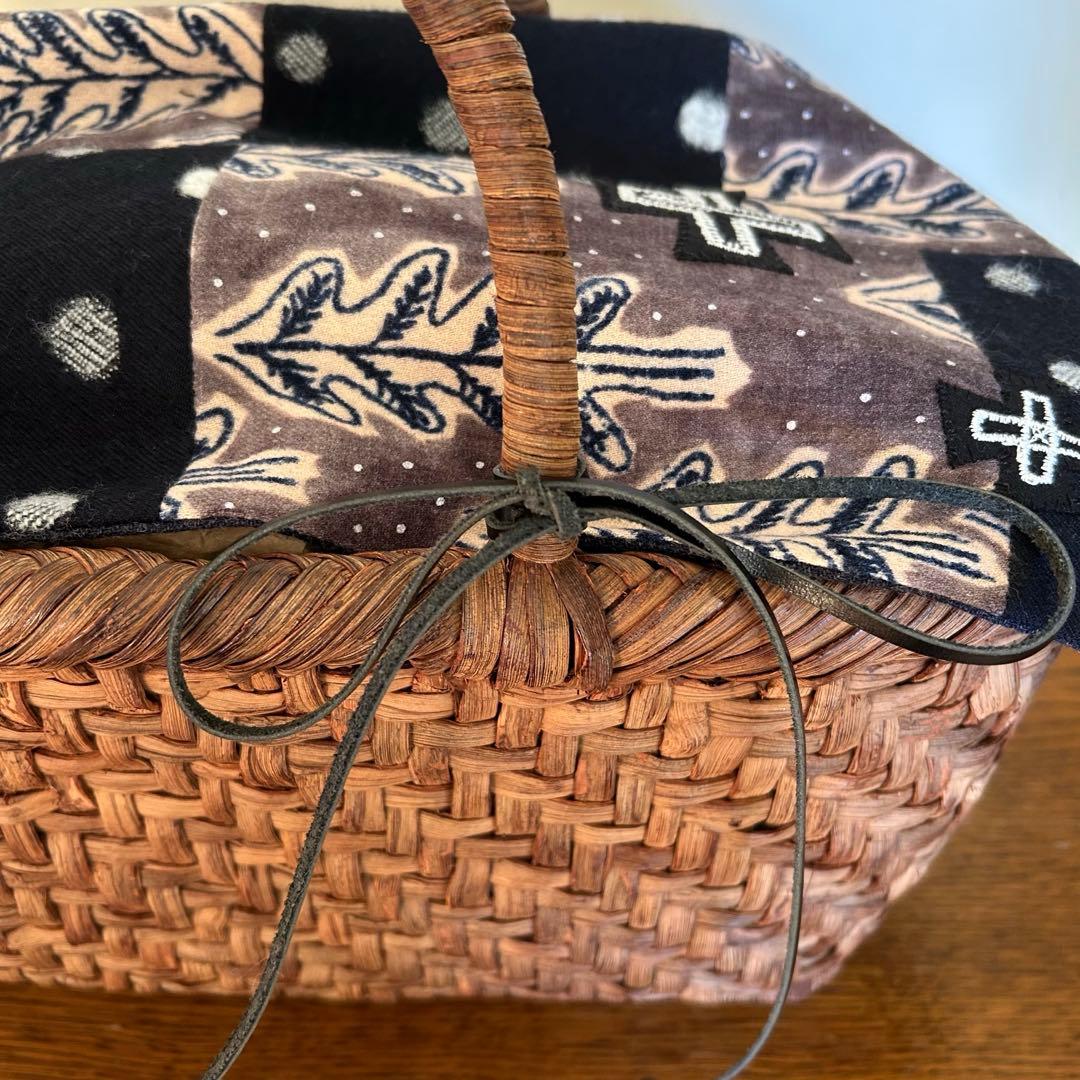 雪のある風景を楽しむバスケットカバー＊ミナペルホネンハギレ＊フリーカバー