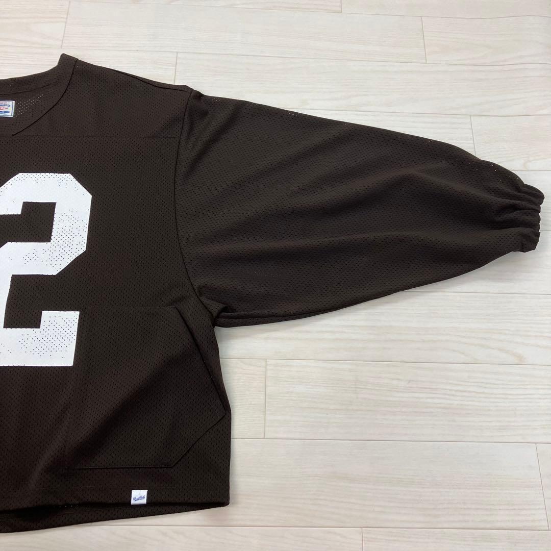 WOODBLOCK フットボール 長袖シャツ メッシュ素材 茶色 XL