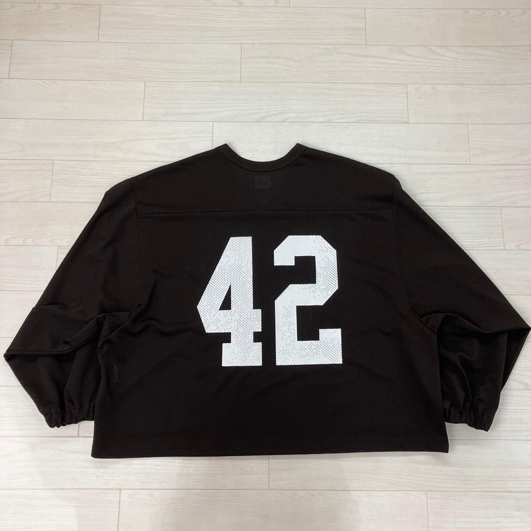 WOODBLOCK フットボール 長袖シャツ メッシュ素材 茶色 XL